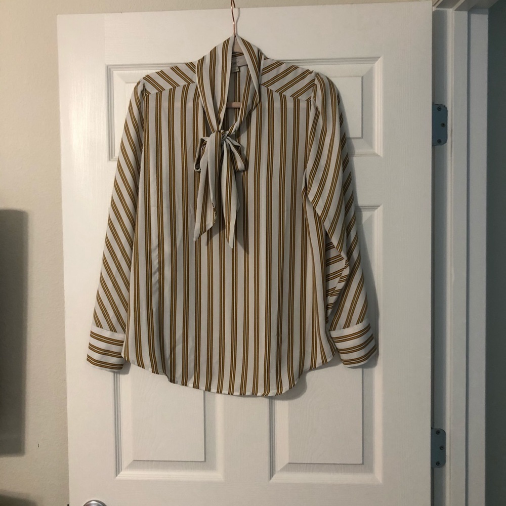 LOFT Tie Neck Blouse